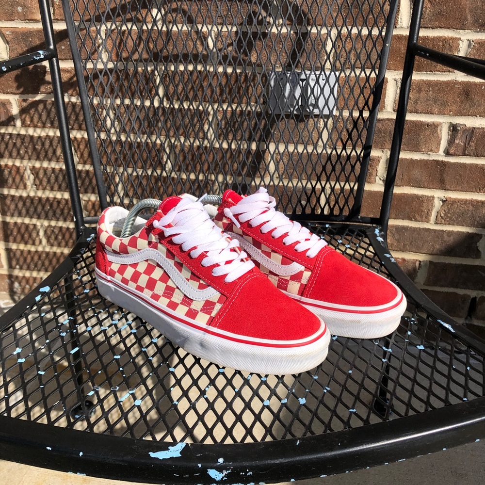 VANS Red Old Skool Checkerboard